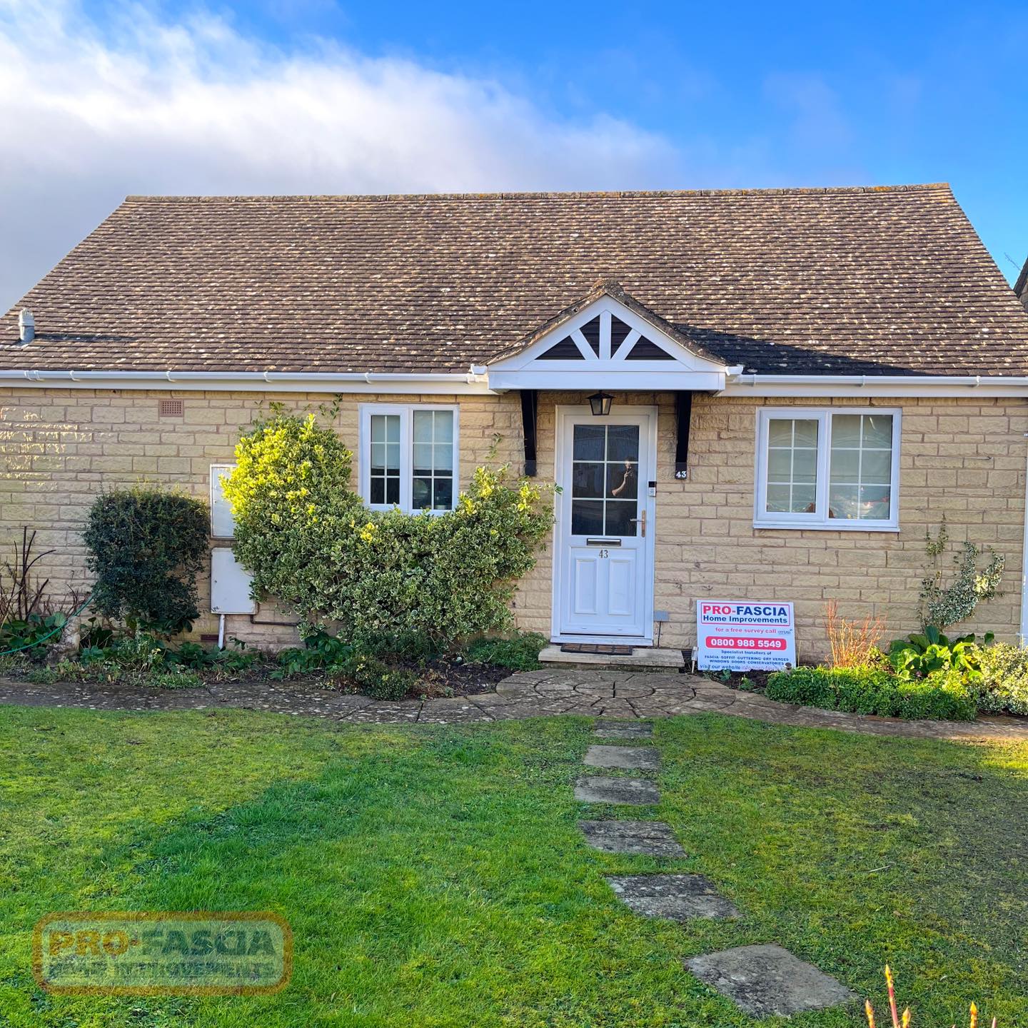 Pro-Fascia Home Improvements: Elegant Roofline and Garage Trimming Upgrade in the Cotswolds